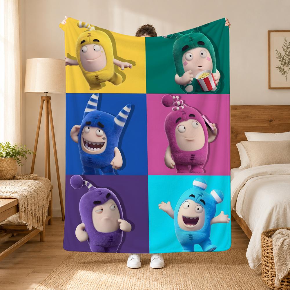Oddbods Cartoon Decke 240g Flanell, geeignet für Sofas, Betten, Büros, exquisites Geschenk