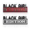 1Pc 3D Metal Black Girl Edition Logo Car Front Grille Emblem Badge Rear Trunk Emblem Sticker Decal