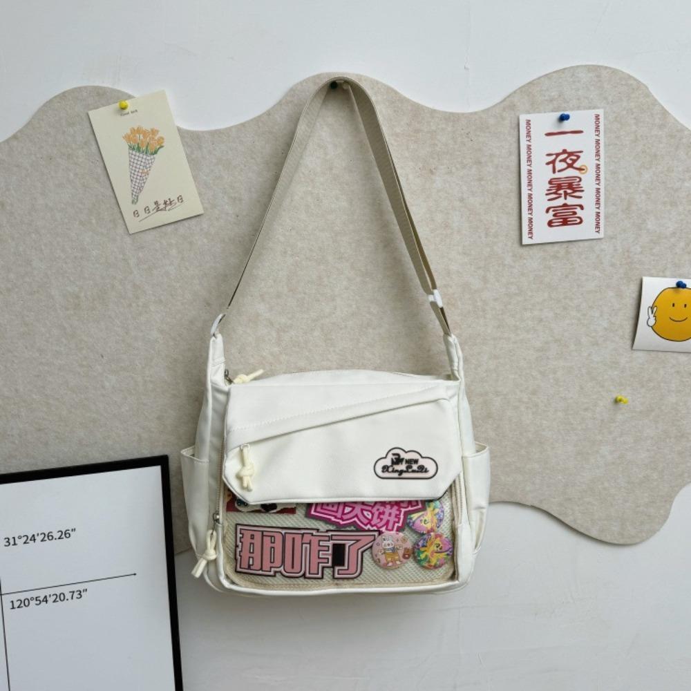 Japanese Pain Bag Women's Bag New Transparent Shoulder Bag Trendy Versatile Student Messenger Bag Large Capacity Messenger Bag