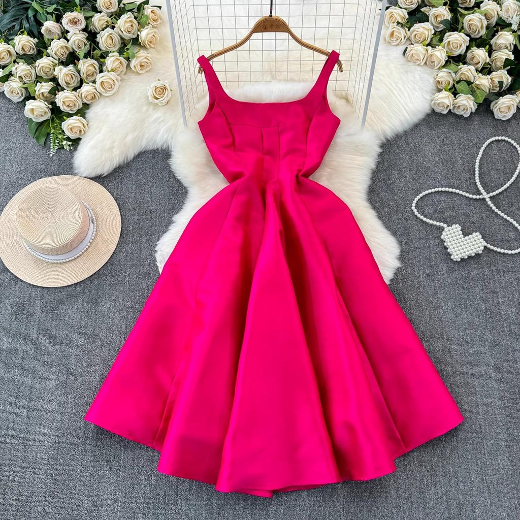 YYFS Women's Fashion Summer Spring Summer Spring Sleeveless Suspenders High Waist Casual Dresses