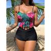 Ruffle Hem Floral Bikini 2026 Women Drawstring Side Swimsuit High Waist Swimwear Female Bathers Bathing Swimming Suit Beachwear