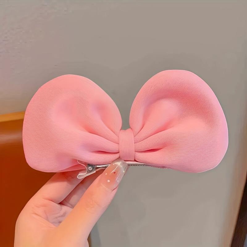 

1pc Pink Fabric Bow Hair Clip for - 3D Princess Style, Versatile Party Accessory, Ideal Gift, Hair Accessories for розовый