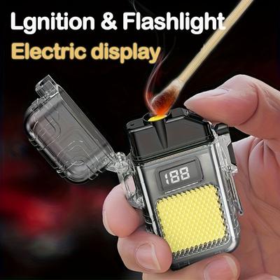 Nuova Luce Portachiavi USB Portatile, Antivento per Esterni, Torcia Elettrica con Display Digitale della Batteria, Portatile, Situazione di Emergenza, Esplorazione All'Aperto
