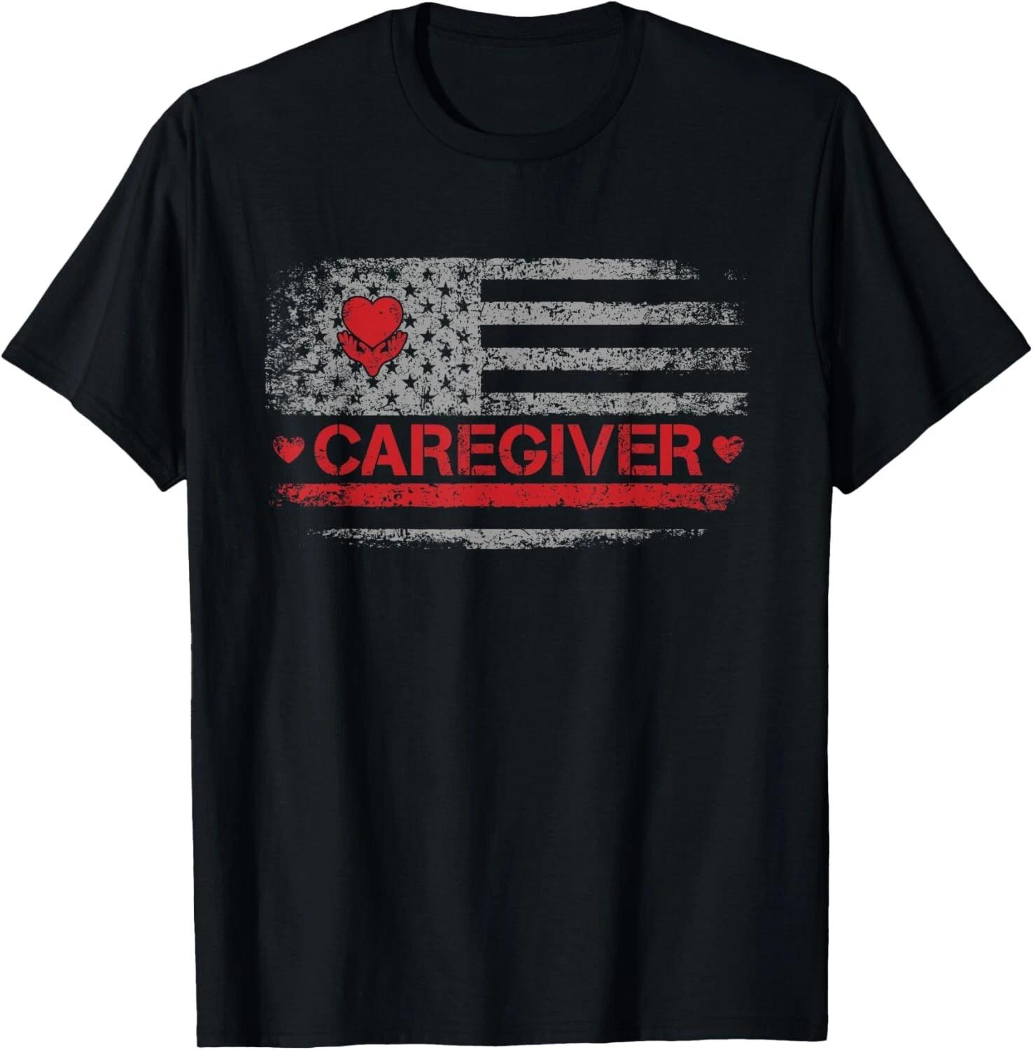 Caregiver Appreciation American Flag Design For Women Men T- Shirt S