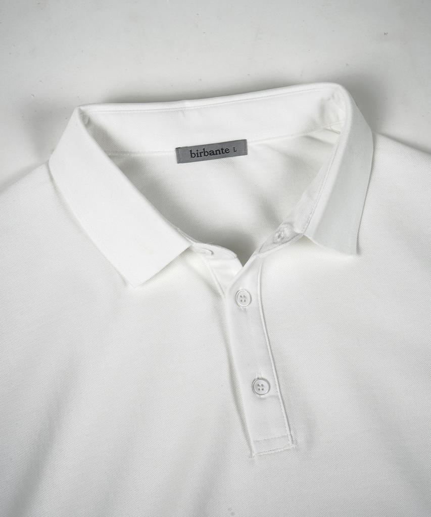 BIRBANTE Gentile Pique Collared T-Shirt - White