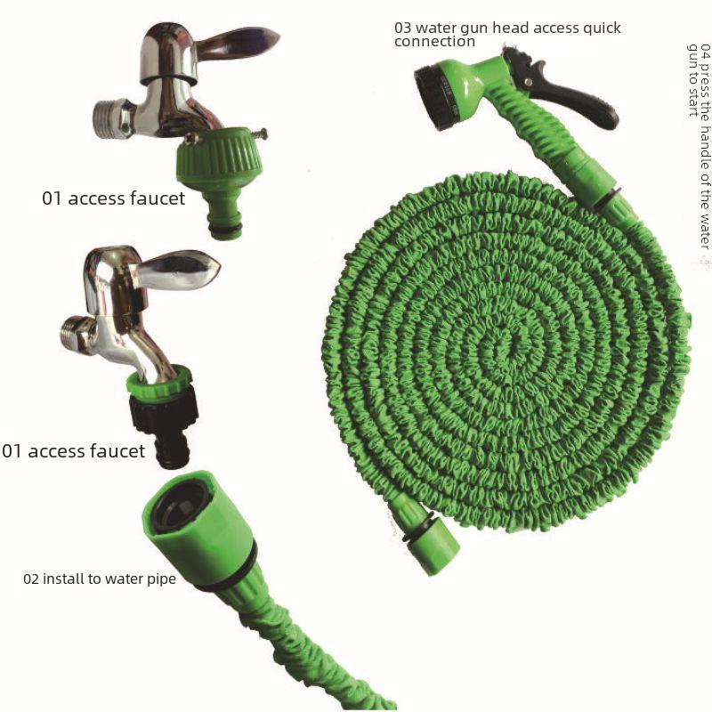 Multi-Purpose High-Pressure Water Gun & Telescopic Hose Set for Car Washing & Garden Watering