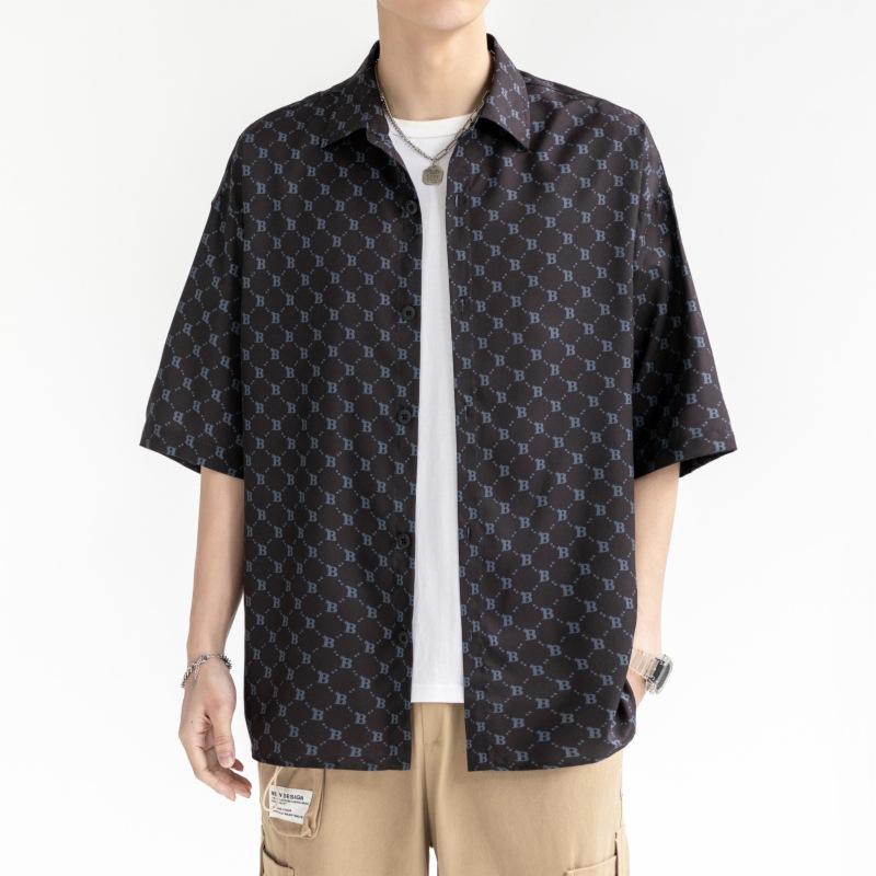 Summer New Men's Shirt Men's Port Fashion Casual Men's Short-sleeved Shirt Men Fashion