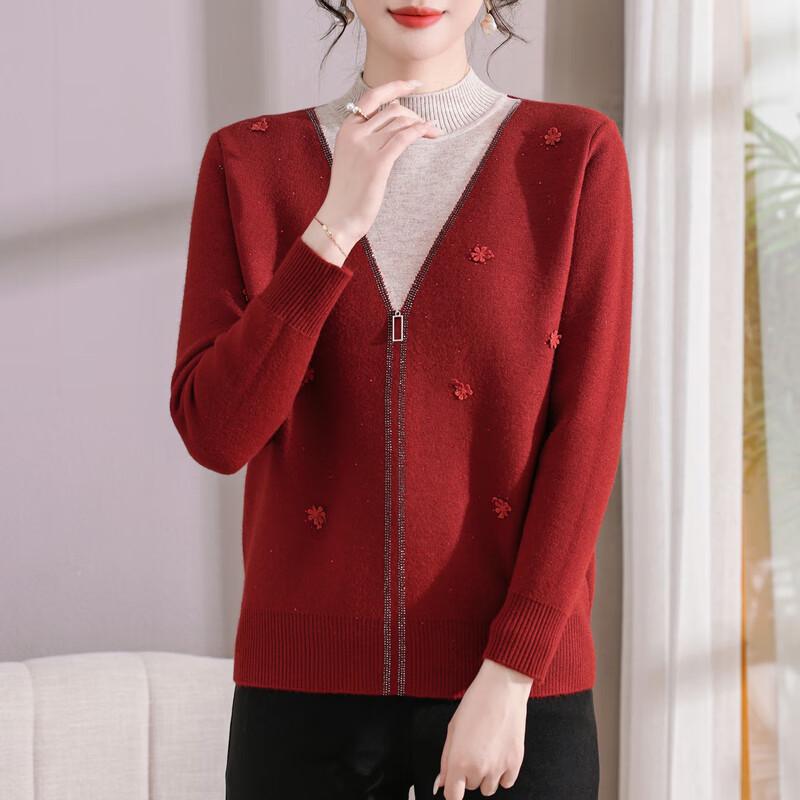 Yalu Women's Winter Warm Semi-Turtleneck Knit Sweater for Moms