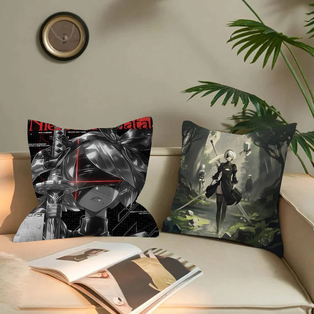 N-Nier Anime Cushion Cover Pillow Cover Decor Pillowcase Printed Cushion Case for Couch