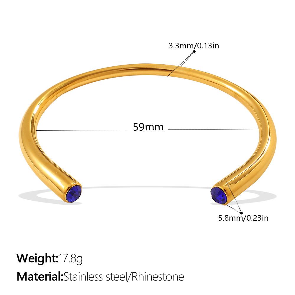Multi-colored gemstone open bracelet light luxury minimalist color diamond temperament women's bracelet