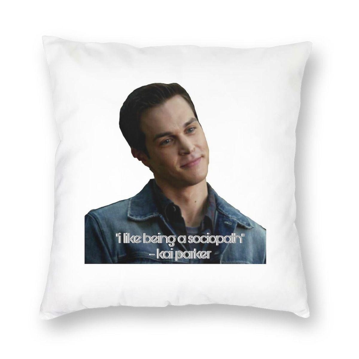 Vampire Diaries Chris Wood Kai Parker Square Pillowcase Polyester Linen Velvet Printed Zip Decorative Car Cushion Case Peach skin 18*18(CM)-1Pcs