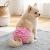 Pink Tone Pet Sanitary Pant Bow Decor Pet Short Pant Dog Physiological Pant  Dog Estrus Care