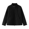 Mens Stand Collar Jacket Streetwear Punk Vibe Deconstructed Loose Fit Double Zipper Coat