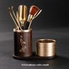 Copper Wood Tea Ceremony Six Gentlemen Set with Lotus Coasters