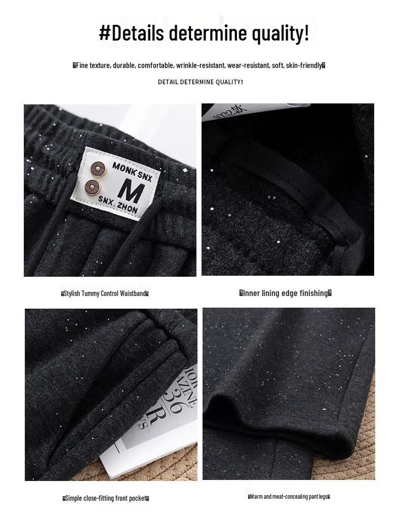 Women's Bright Sparkle High-Waist Wide-Leg Sweatpants for Autumn/Winter 2025