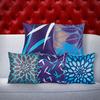 Serene Blue & Purple Botanical Decorative Pillow Set of 5