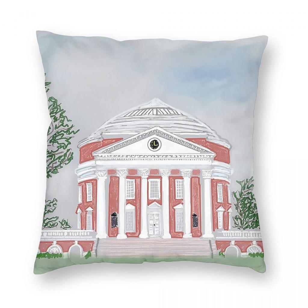 University Of Virginia Rotunda Square Pillowcase Polyester Linen Velvet Creative Zip Decor Sofa Seater Cushion Cover