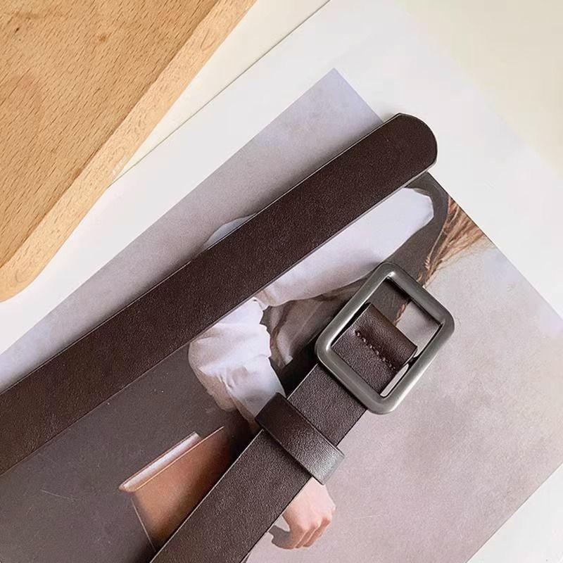 Waist Wide Contemporary Belt For Women Featuring Elegant Pu Material Coffee In