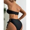 Bandeau Bikinis Women Sexy Drawstring Swimsuit Solid Swimwear Padded Bathing Suit Female Bathers Swimming Swim Beachwear