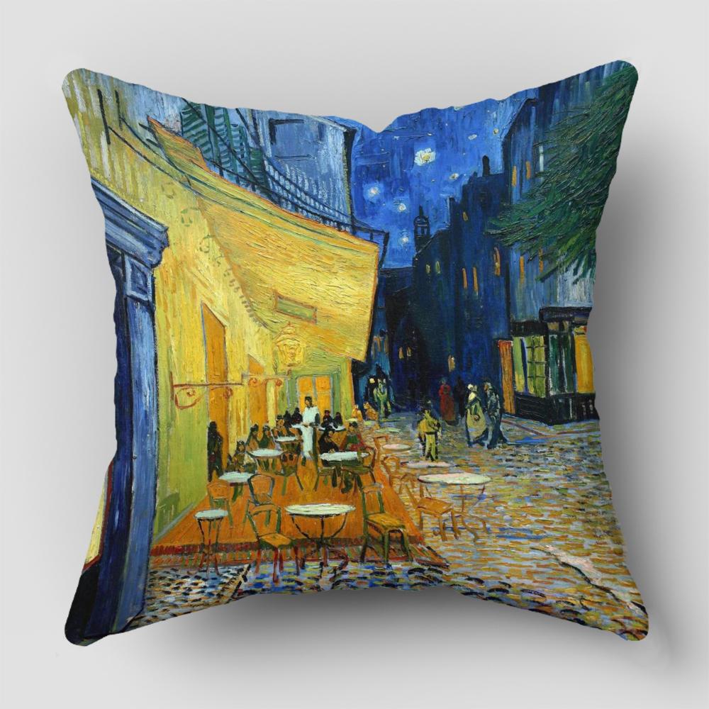 Van Gogh Oil Painting Print Collection Decorative Pattern Home Pillowcase Square Office Decor Cushion Cover pillow cases