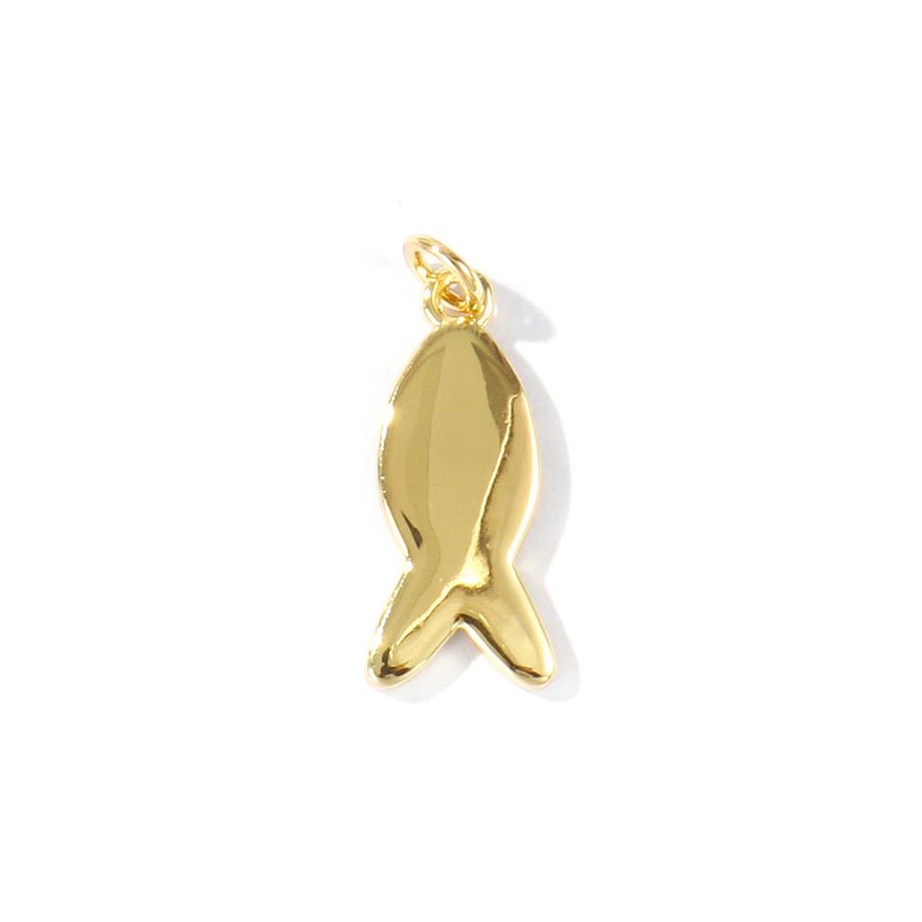 1 Piece Brass Ocean Jewelry Charms 18K Gold Plated Fish Animal Goldfish Pendants For DIY Necklace Jewelry Making Findings