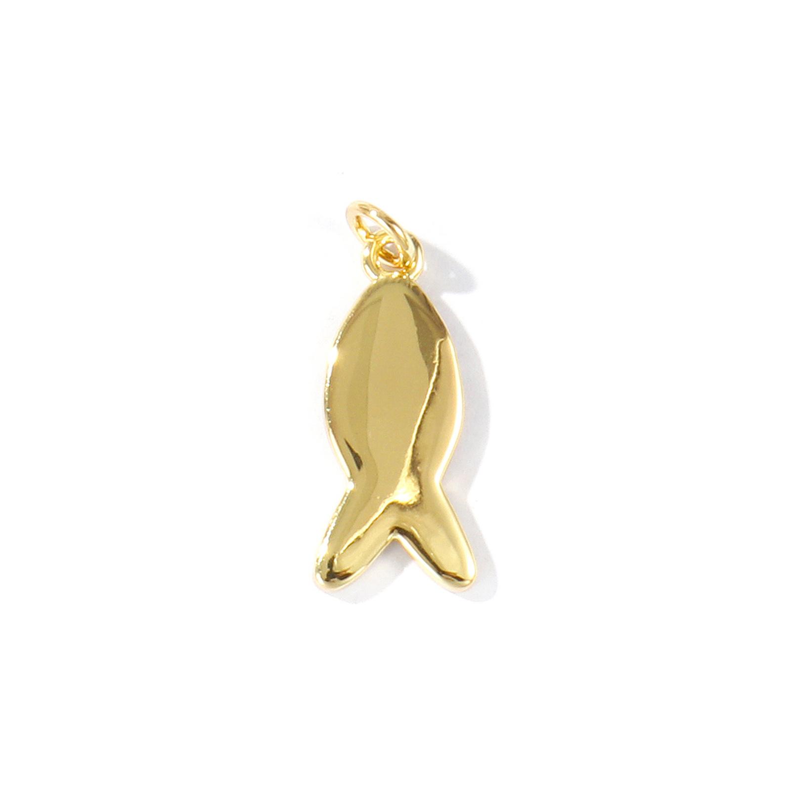 

1 Piece Brass Ocean Jewelry Charms 18K Gold Plated Fish Animal Goldfish Pendants For DIY Necklace Jewelry Making Findings