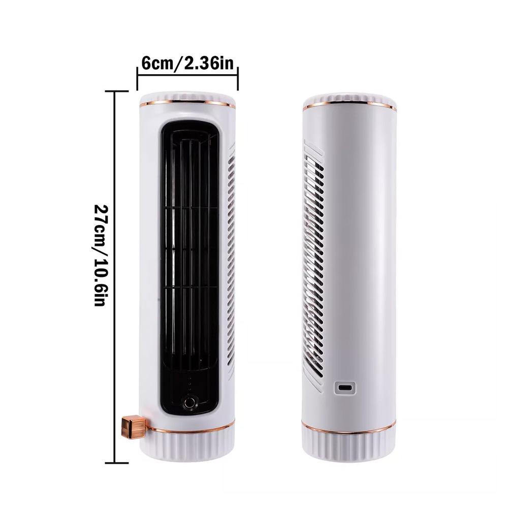 Desktop Tower Fans Circulation Air Conditioner 20dB Quiet Floor Fan,USB Rechargeable 3 Gears Wind Speed,Wide Angle Air Supply