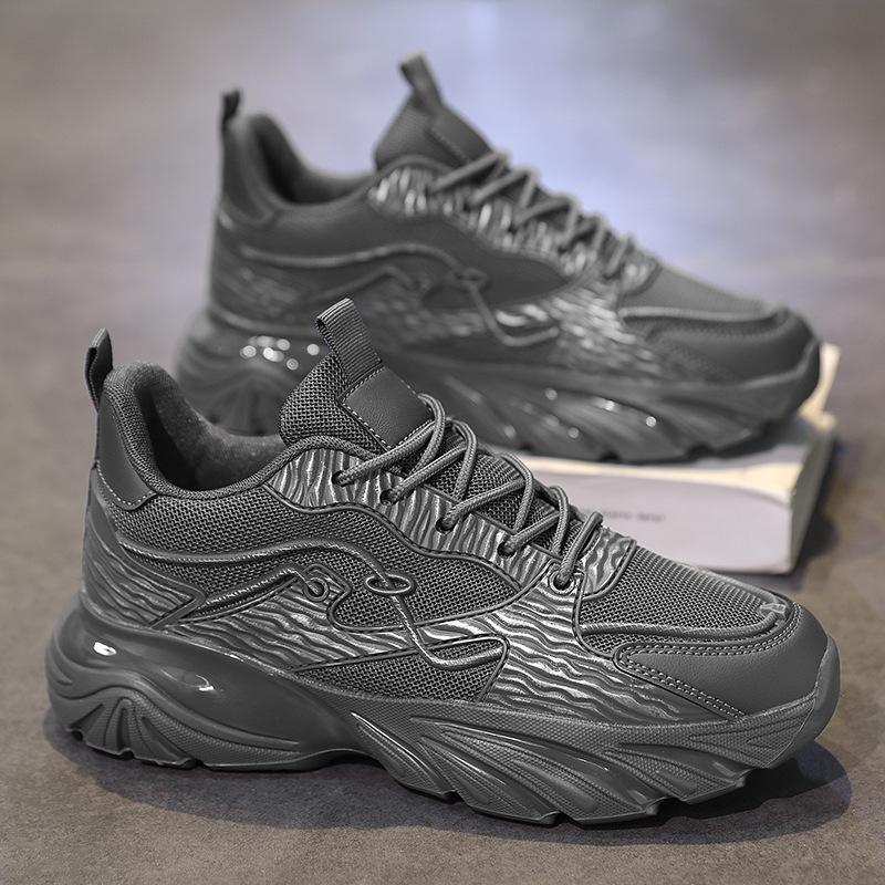 2025 Autumn New Men's Platform Dad Shoes Versatile Student Casual Sports Shoes Mesh Breathable Running Men's Shoes