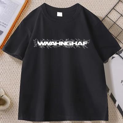 Wanghaf T-Shirt Baumwolle Kurzarm Hochwertiges T-Shirt Hip Hop Streetwear Y2k Kleidung Lässig Bedruckt Damenkleidung Ropa Tops