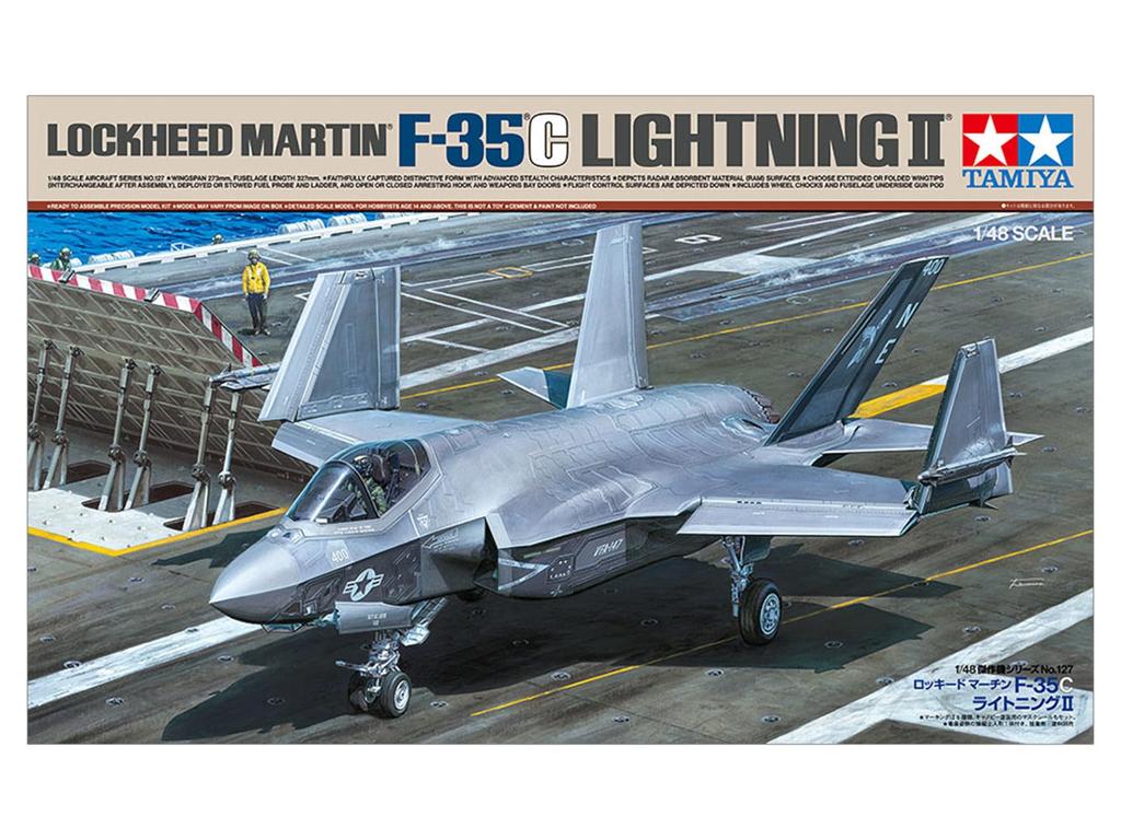 Tamiya 1/48 Masterpiece Aircraft Series No. 127 Lockheed Martin F-35C Lightning II Plastic Model Kit 61127 (Airplane)