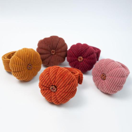 Pumpkin Shape Wrist Pin Cushion with Adjustable Snap Band Soft Corduroy DIY Needlework Craft Sewing Quilting Needles Holder Pincushion Sewing Supplies