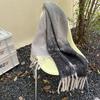 Autumn and winter new casual fashion sense versatile thickened shawl Guochao warm imitation cashmere gradual change contrasting color cape scarf