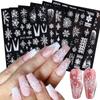 Ultra-dünne Schneeflocken Prägung Weihnachten DIY Nagelkunst Dekoration Maniküre Design Nagelkunst Aufkleber 5D Nagel Decals