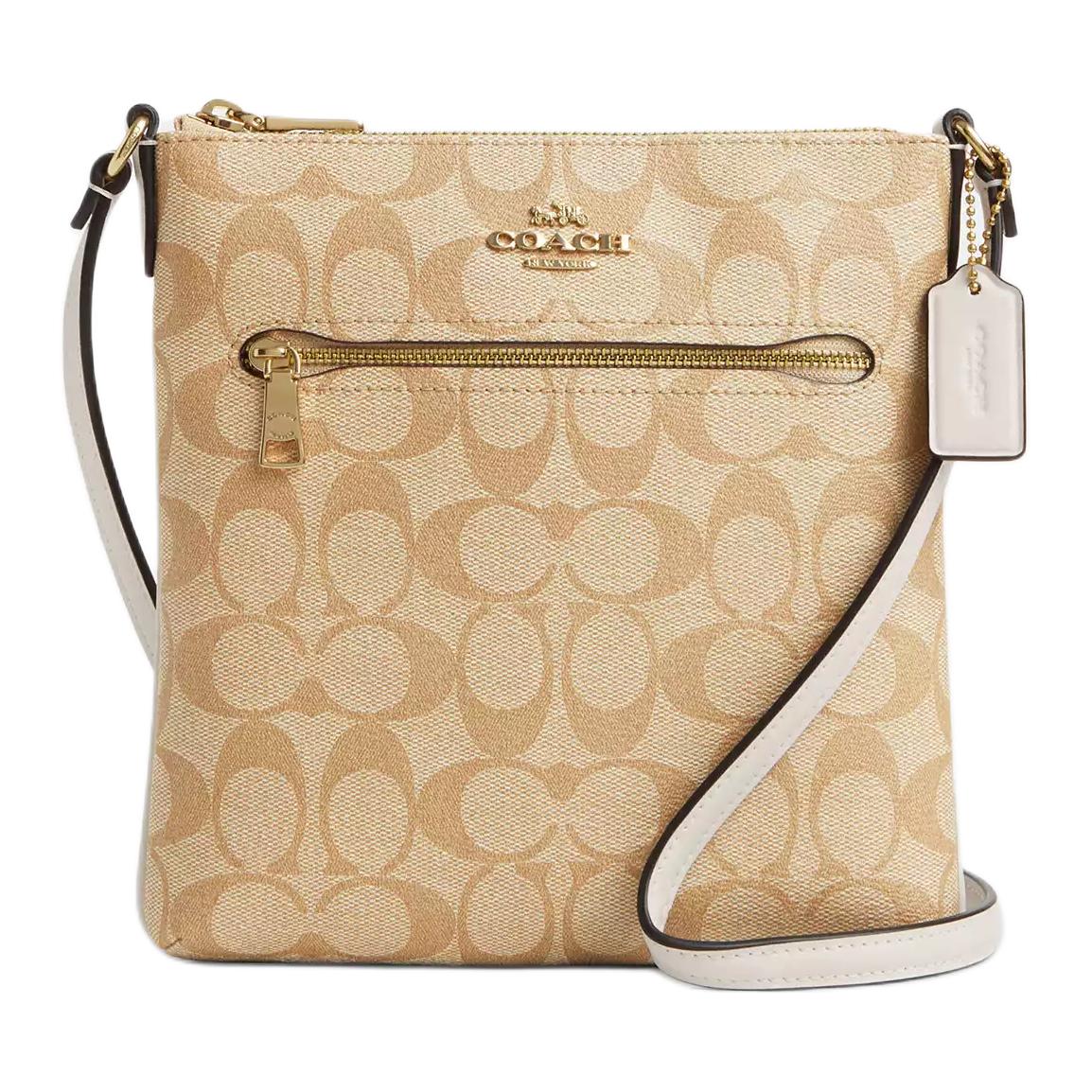 

Coach Rowan 21 Monogram Coated Canvas And Recycled Leather Shoulder Crossbody Bag Small Women bags Gold Light-Khaki Chalk CS182-IMDQC Basic Set (Bag+Dust Bag)