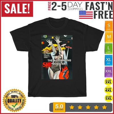 Sexy Blonde Classic Halloween Monster Poster Horror Movie T Shirt Men Women NEW