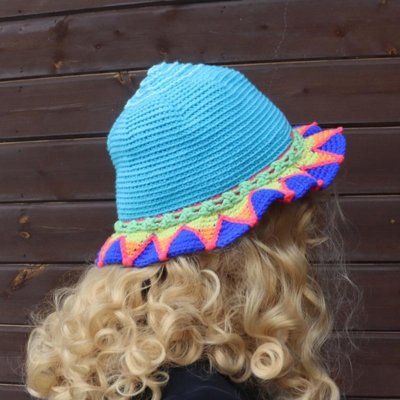 Crochet Fishing Hat Sunflower Bonnet Hat Women Photography Hat Beach Bucket Sun Hat Beachwear Spring Fishing Travel Hat