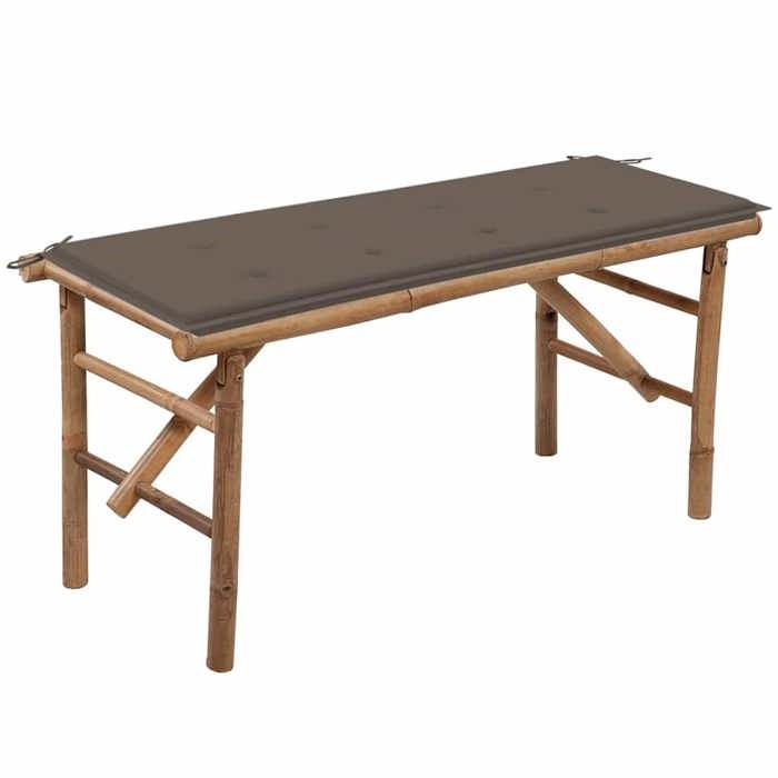 VidaXL Folding Garden Bench with Cushion Patio Bench Garden Furniture Outdoor Furniture Backyard Bench 3063857