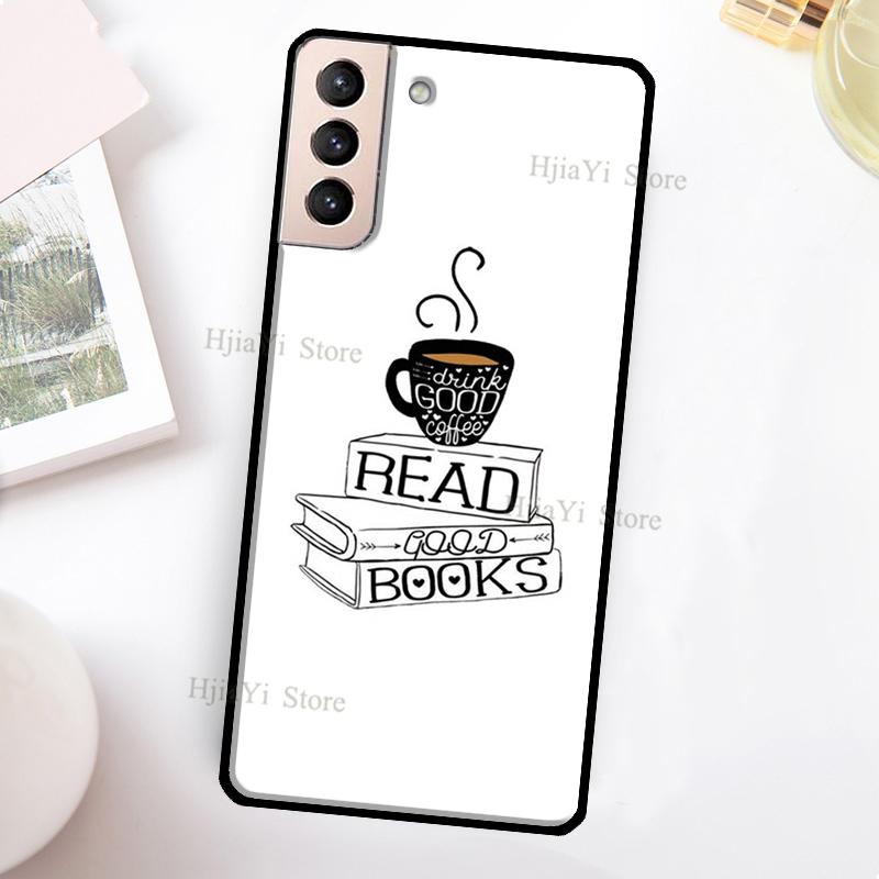 Books And Coffee Phone Case For Samsung Galaxy S21 S22 Ultra Note 20 S20 FE S8 S9 S10 Note 10 Plus Coque