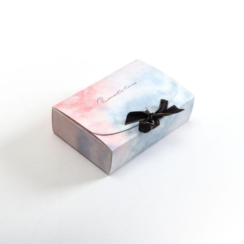 10pcs Color Pattern Printing Folding Ribbon Gift Box Scarf Underwear Socks Packaging Boxes Cake Party Birthday Packa Bag Easy To Install Paper Box