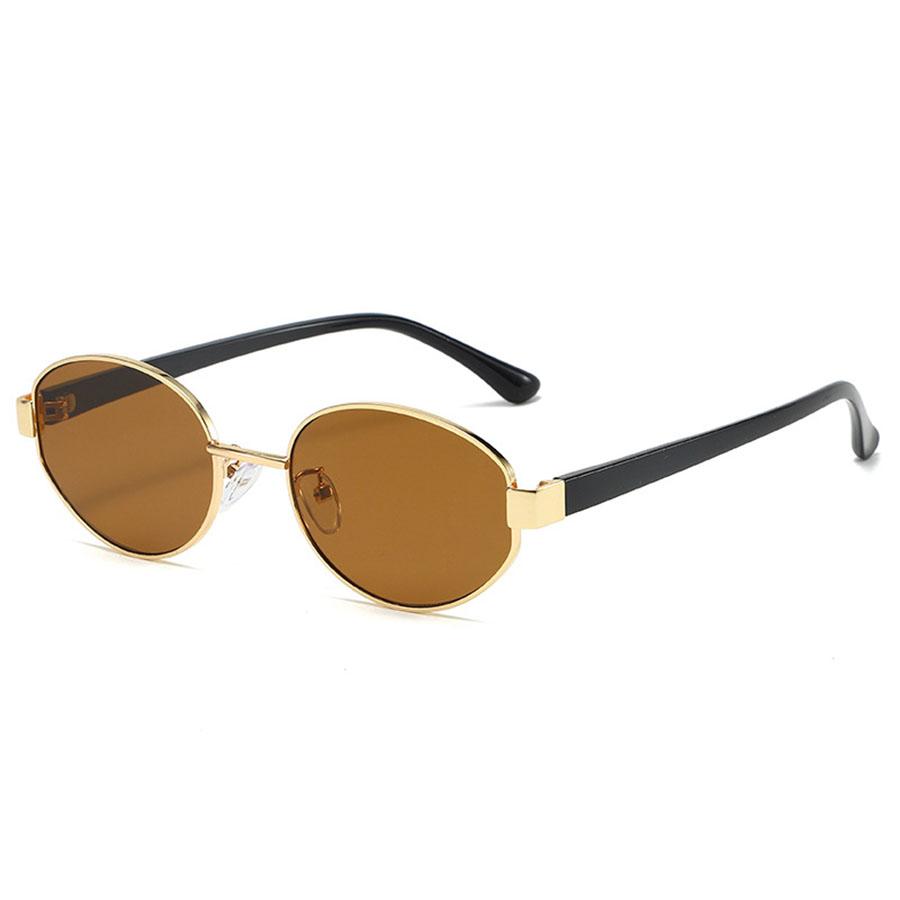 Retro Oval Sunglasses Women Trendy Metal Sun Glasses Men Outdoor Fashion Decorative Sunshade Eyewear Uv400 Luxury Brand Design