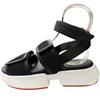 Great HERMES Sandals Geek strap black leather Women 37 RG231219Z Used