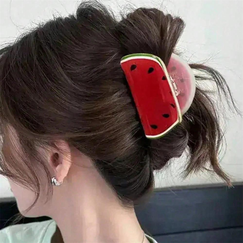 1PC Fruit Based Acrylic Clip Creative Hair Accessory Hair Clip At The Back Of The Head Shark Clip