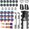 38 Pcs Pool Cue Repair Kit, Billiard Cue Tips, 5 In 1 Tips Repair Tool, 2 Pool Cue Tip Clamp, 2 Cue Tips Trimmers, 12 Billiard Cue Tips, 5 Ferrules,