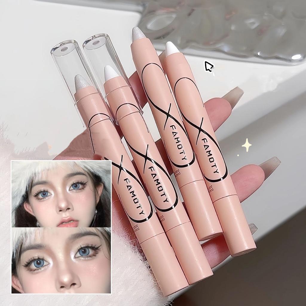 Pärlögonskuggspenna Liggande Silkesmask Highlighterpenna Matt Ögonmakeup Pärlhögblank Uppljusande Glittrig Ögonskuggspenna