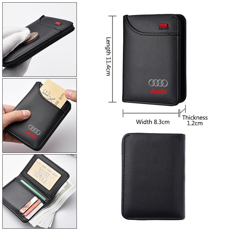 For Audi 8P PU Leather Car Driving Document Bag ID Passport Card Wallet Card Pouch For Audi A1 A2 A3 A4 A5 A6 A7 A8 Q2 Q3 Q5 Q7 Q8 S3 S4 RS5