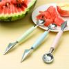 Stainless Steel Fruit Carving and Scooping Tool Reusable Dual-Purpose Fruit Spoon Ice Cream Watermelon Melon Ball Spoon JXB