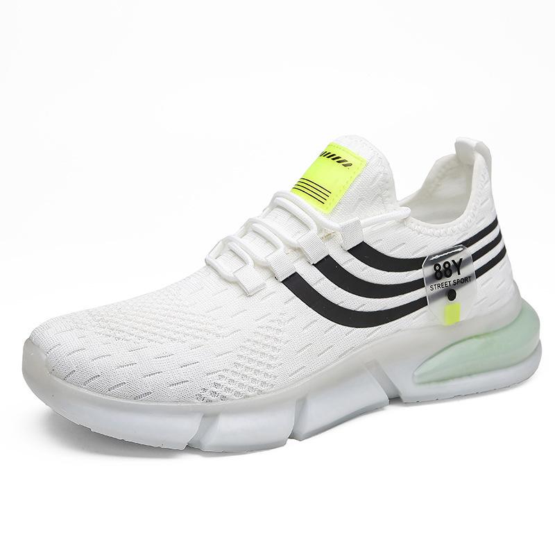 

2025 summer fly-woven breathable men s shoes new men s little white shoes casual shoes sports shoes youth fashion trendy shoes 45