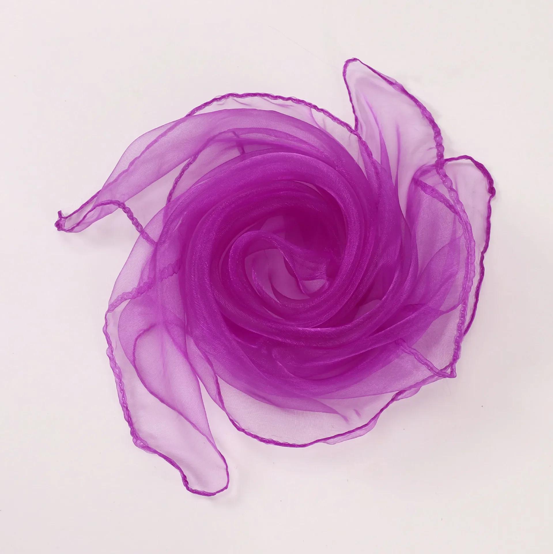 

Практичные гимнастические шарфы для игр на открытом воздухе, танцев и жонглирования, шифоновые полотенца, полотенце для спортзала конфетных цветов, танцевальный марлевый шарф 60x60cm