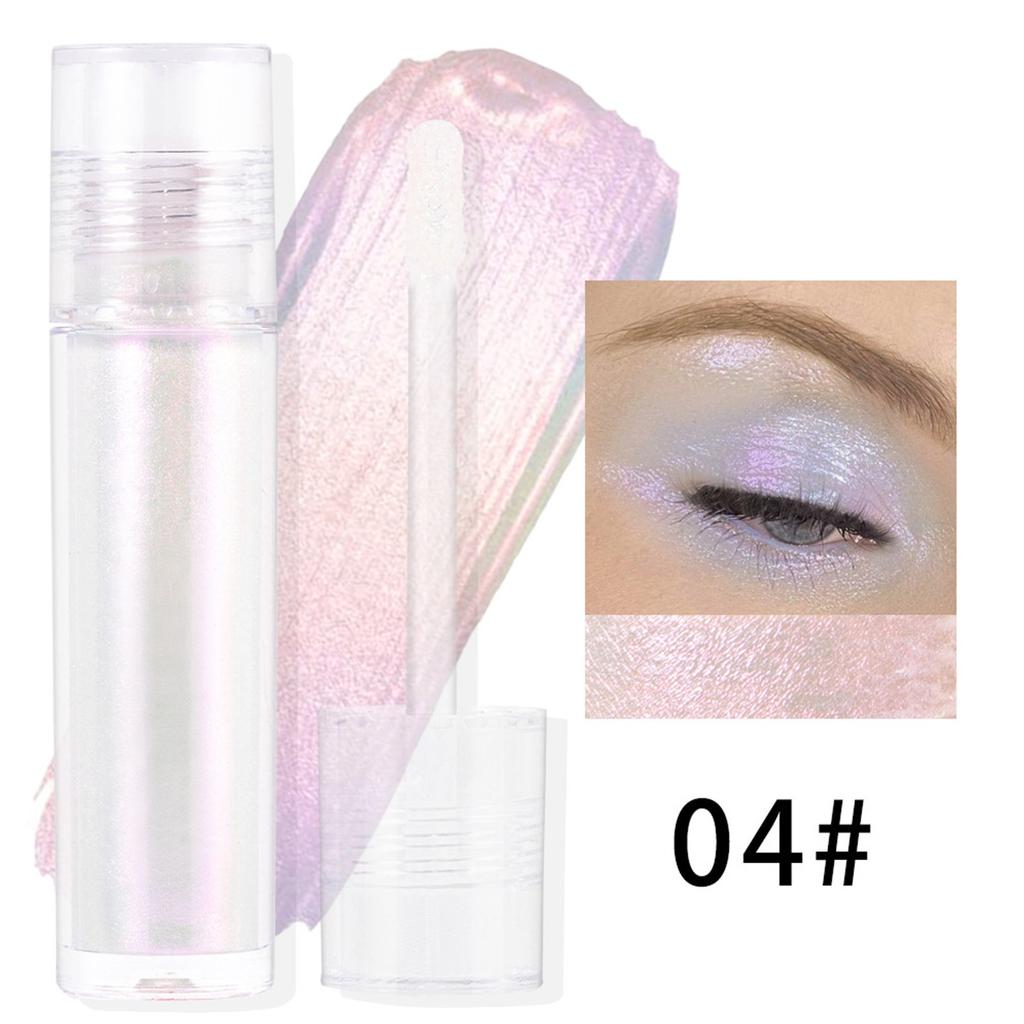 Shiny Eyeshadow Liquid, Multi-Colour Blend, Long-Lasting Colour, Unblended Pearlescent Bright White Silky Texture,4ML