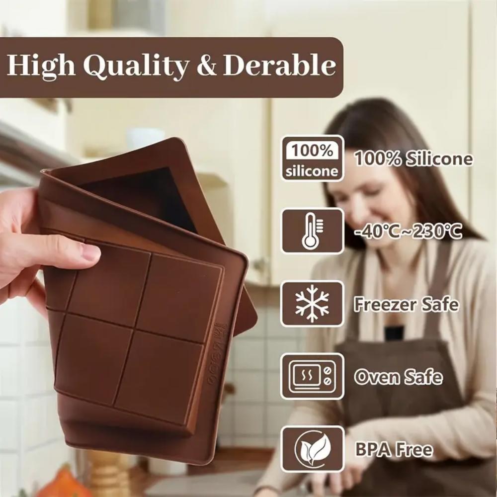 Dubai chocolate bar mold Silicone chocolate bar mold, deep rectangular, large-sized filling bar